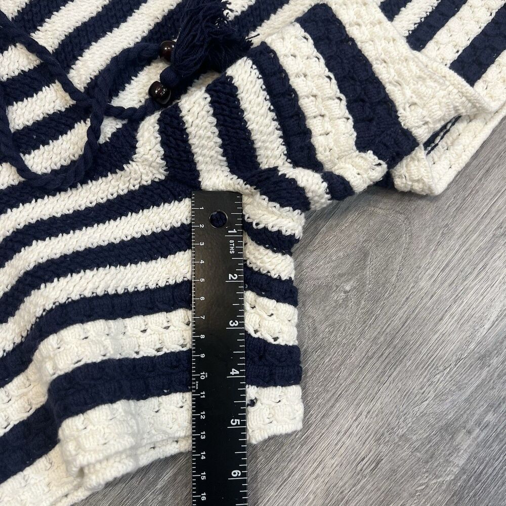 House Of Harlow‎ Striped Shorts Navy white crochet Drawstring Waist NWOT Large - Picture 3 of 6